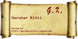 Gerster Kitti névjegykártya